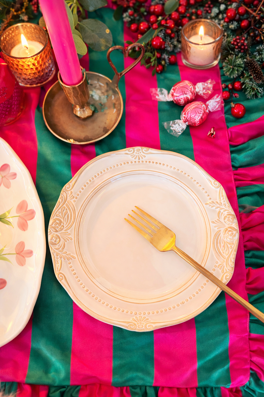 Louna Ivory Ceramic Plate & Bowl Set of 2 – French-Inspired | Table Bella