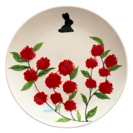 Rosa Hand-Painted Porcelain Plates Set of 4