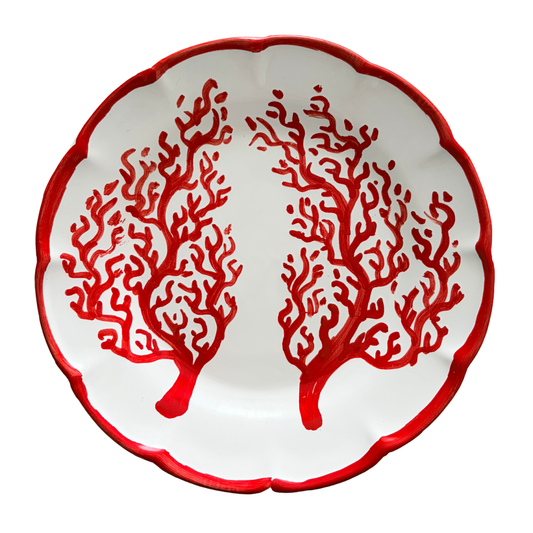 Corallo Plate Set Of 4 | Italian Hand-Painted Coral Ceramic | Amalfi Coast