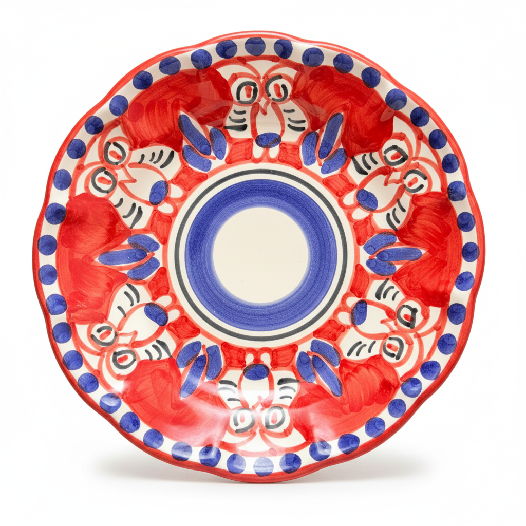 Civetta Plate Set of 4 | Italian Hand-Painted Owl Ceramic | Amalfi Coast