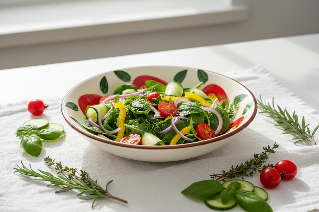 Red Camellia Bowl Set Of 4| Hand-Painted Korean-Inspired Ceramic Bowl