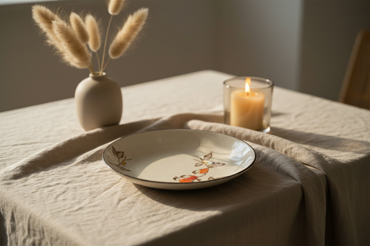 Tori Plate Set Of 4 | Hand-Painted Floral Ceramic Plate | Artisan Tableware