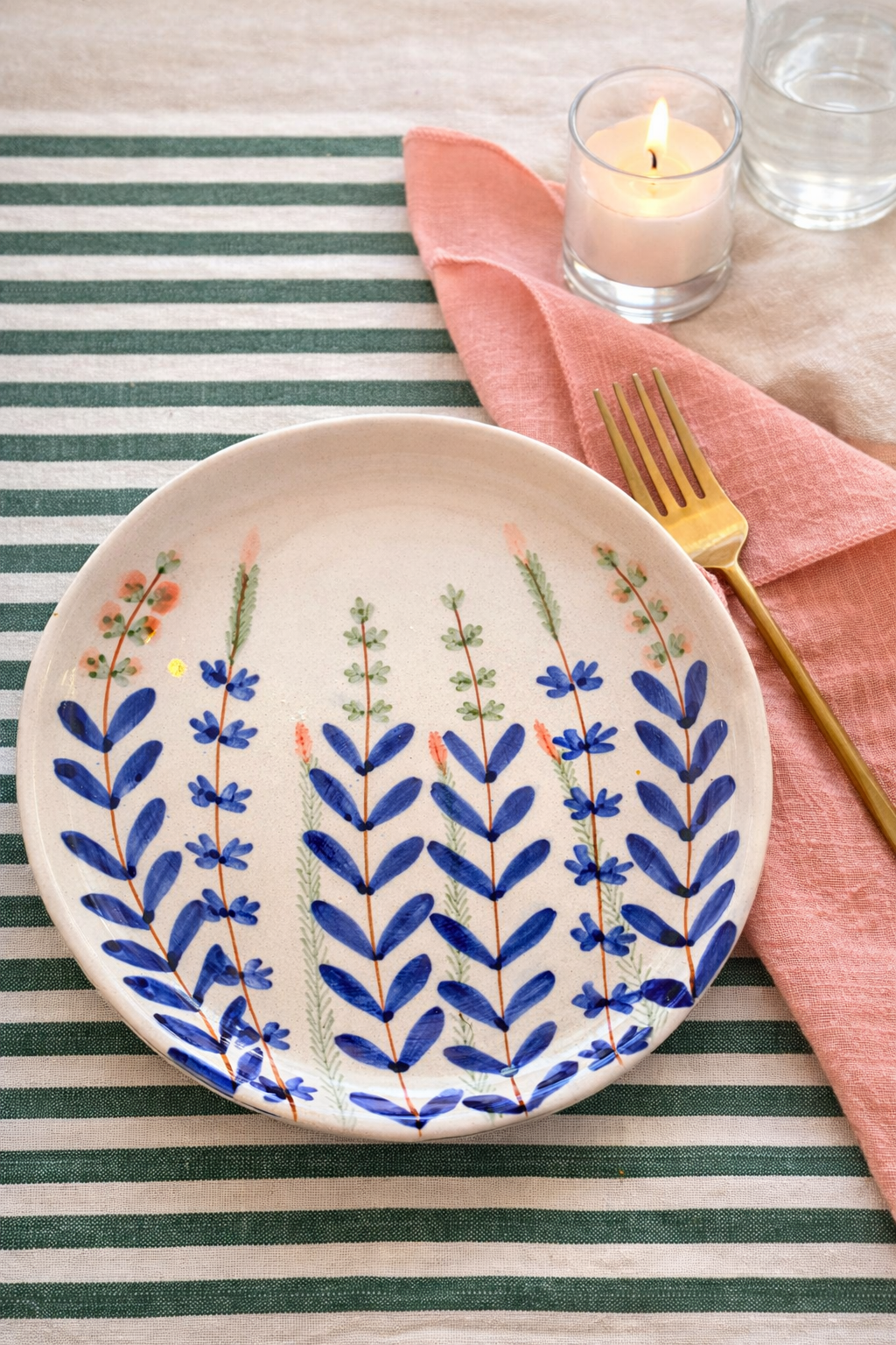 Bloom Plate Set of 4 | Hand-Painted Floral Ceramic Plate | Artisan Tableware