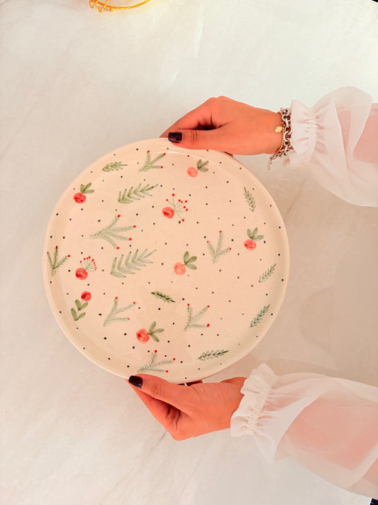 Primavera Plate Set of 4 | Hand-Painted Botanical Ceramic Plates | Spring Tableware