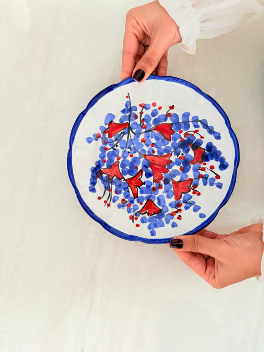 Papavero Plate Set of 4 | Italian Hand-Painted Poppy Ceramic | Amalfi Coast