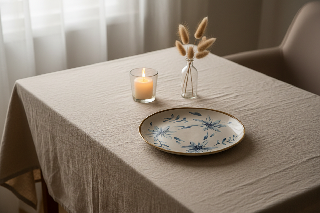 Blue Flower Plate Set Of 4 | Floral Ceramic Plate | Elegant Tableware