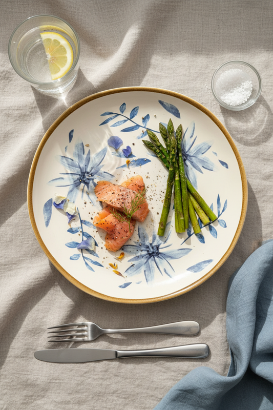 Blue Flower Plate Set Of 4 | Floral Ceramic Plate | Elegant Tableware