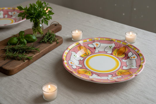 Cagnolino Plate Set Of 4 | Italian Hand-Painted Dog Ceramic | Amalfi Coast