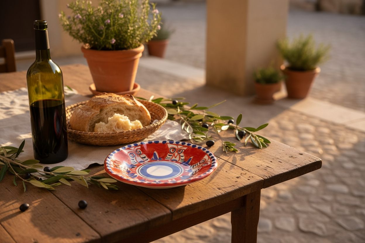 Civetta Plate Set of 4 | Italian Hand-Painted Owl Ceramic | Amalfi Coast