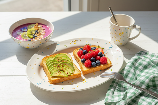 Confetti Plate Set of 2 | Hand-Painted Oval Ceramic Plate | Playful Tableware