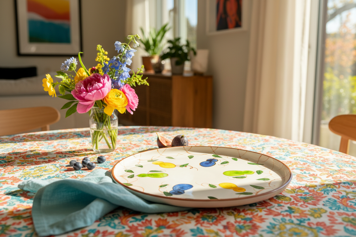 Lira Plate Set Of 4| Hand-Painted Artisan Ceramic Plate | Vibrant Tableware