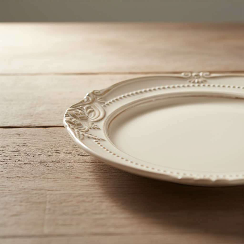 Louna Ivory Ceramic Plate & Bowl Set of 4 – French-Inspired | Table Bella