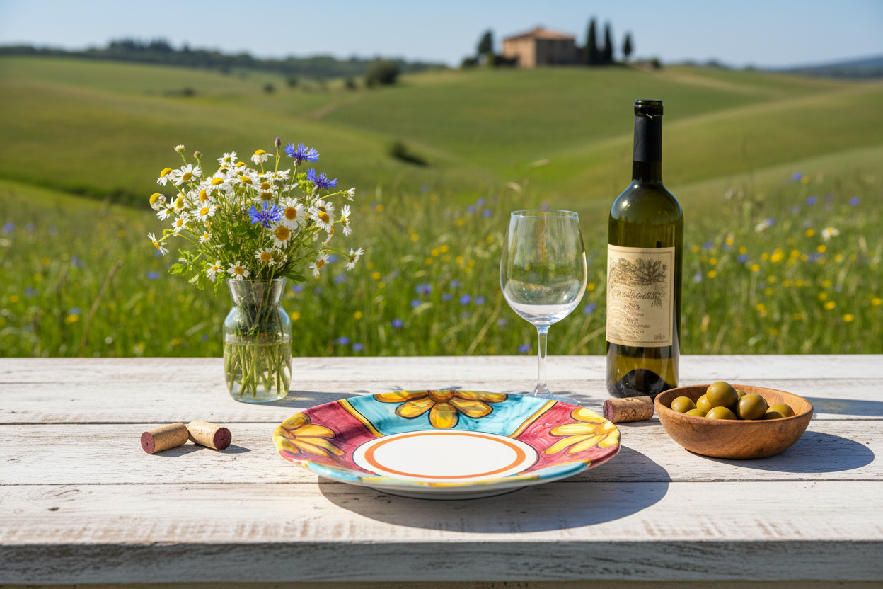 Margherita Plate Set of 4 | Italian Hand-Painted Daisy Ceramic | Amalfi Coast