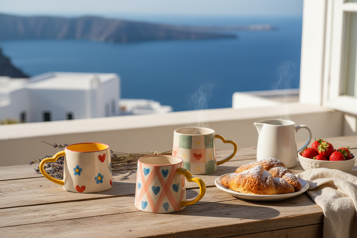 Amore Coquette Daisy Mug Trio Set of 3 – Ceramic Mugs | Table Bella