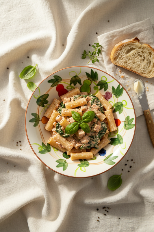 Valentina Set of 4 | Hand-Painted Floral Ceramic | 2 Plates & 2 Bowls | Artisan Tableware