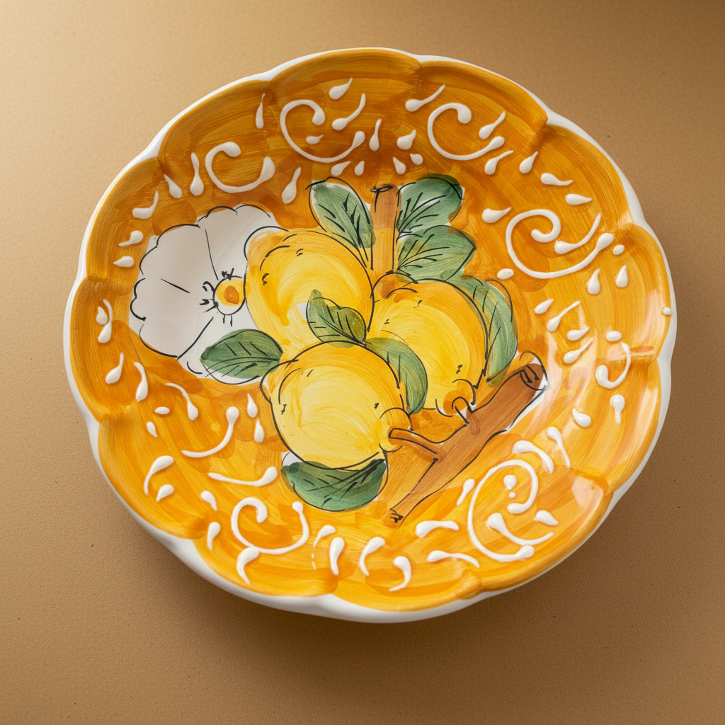 Zest Plate Set Of 4 | Italian Hand-Painted Lemon Ceramic | Amalfi Coast Tableware